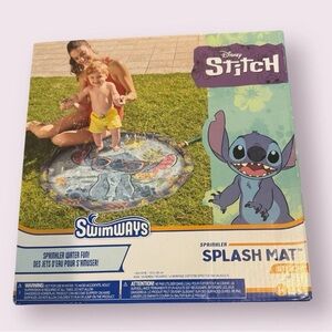 Disney Stitch Splash Mat Water Fun Toy Kids 1+ Blue plus a free gift new